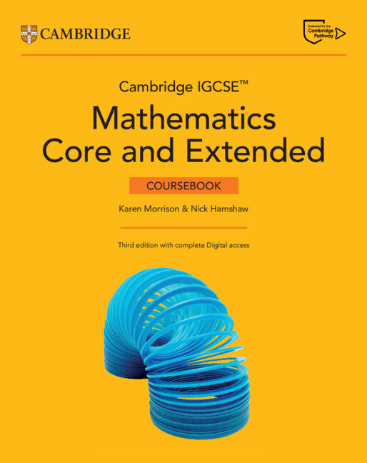 Cover of Cambridge IGCSE™ Mathematics Core and Extended Coursebook with Digital Version and Cambridge Online Mathematics (2 Years' Access)
